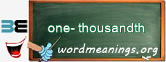 WordMeaning blackboard for one-thousandth